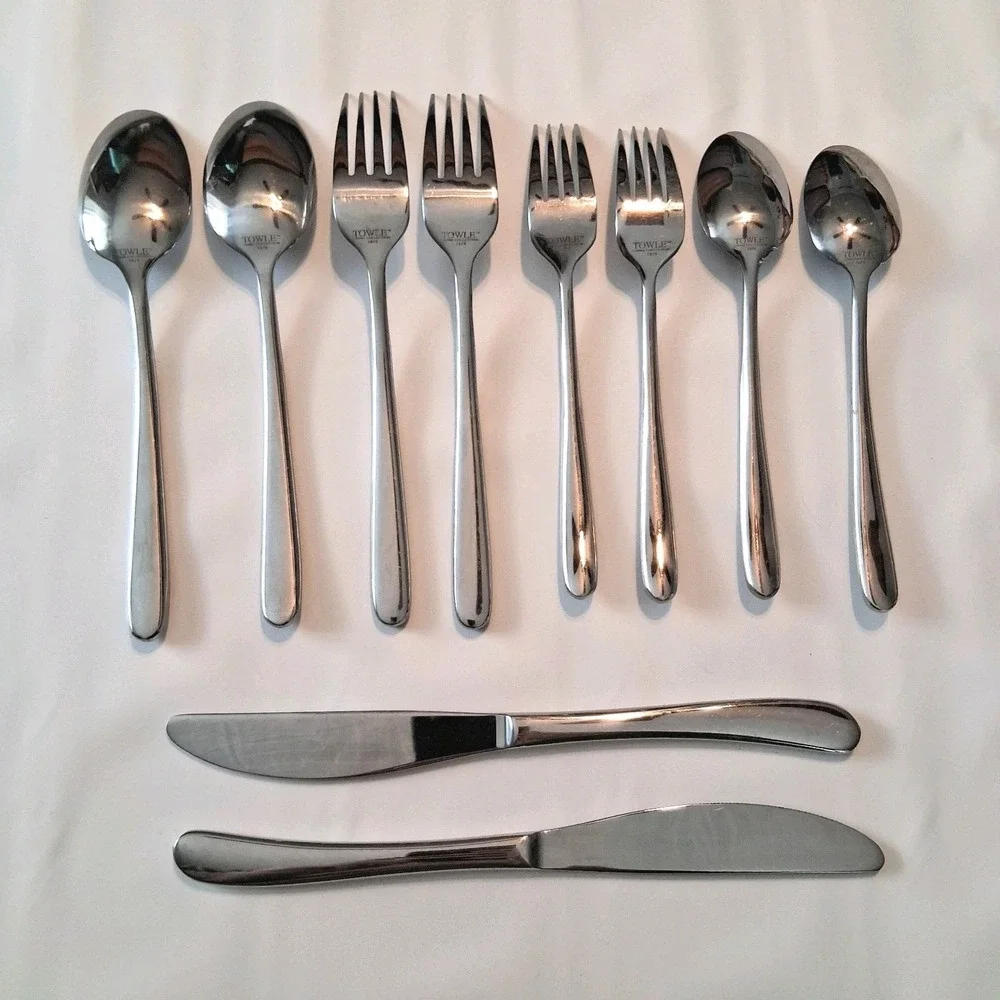 Towle‎ Living Collection Flatware Set 10 Piece 18/0 Stainless Steel Dining